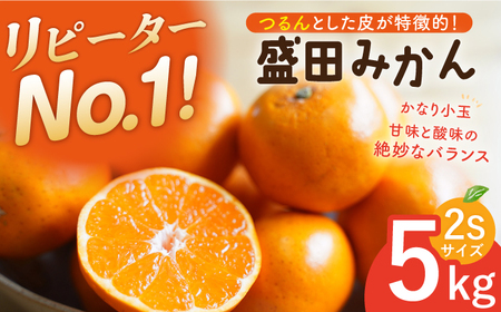【小玉みかん】盛田みかん2S約5kgー2025年12月より発送ー[EBI013]  盛田 もりた みかん 柑橘 果物 くだもの フルーツ 季節限定 数量限定 希少 稀少 温州みかん ミカン 5kg 産地直送 長崎県産 長与町