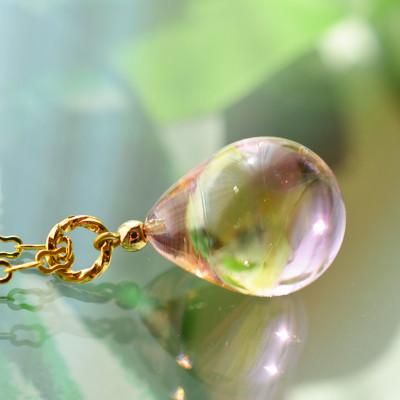 ふるさと納税 長沼町 【Soukore】ガラスアクセサリー・イエローピンク・ネックレス |  | 01