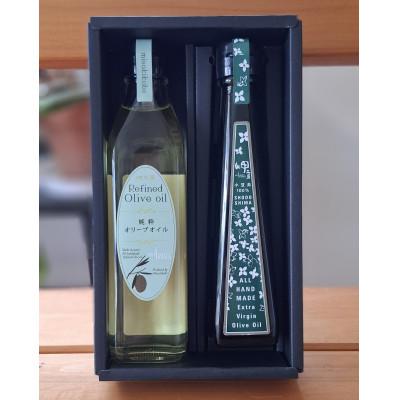 ふるさと納税 小豆島町 小豆島産EXバージンオリーブオイル「ハンドメイド」&amp;スペイン産純粋オリーブオイル【2本セット】