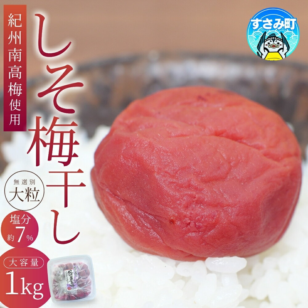 【ふるさと納税】 梅干し 紀州南高梅 大粒 しそ漬け梅干し 和歌山 1kg 塩分約8% ご家庭用 無選別 訳あり 訳アリ 梅 梅干 梅干し うめ ウメ 南高梅 しそ梅 しそ梅干し しそ梅干 大粒 大容量 たっぷり お得 ご飯のお供 人気 健康
