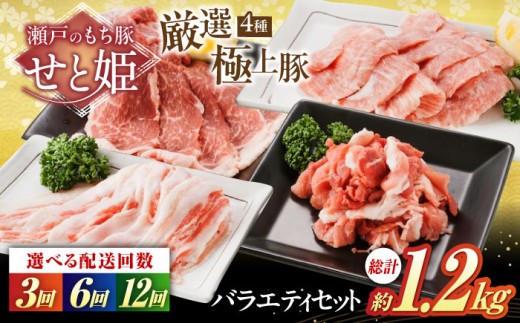 【全12回定期便】バラエティセット約1,200g mn(肩ロース・バラ・小間切れ・豚トロ 各300g)  豚肉 ぶたにく こま切れ ロース しゃぶしゃぶ 小分け 美味しい おいしい 絶品 国産 ブランド豚 もち豚 大容量 お得 ピートロ 豚こま 切り落とし 炒め物 煮物 豚汁 生姜焼き 万能 便利 ストック 業務用 ギフト 贈り物 お中元 お歳暮 [BAER081]