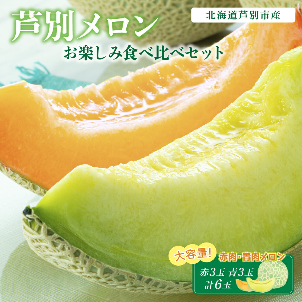 【ふるさと納税】メロン 北海道 大容量 赤×青 芦別メロン 各1.3kg 計6玉 セット 赤肉メロン 青肉メロン 食べ比べ フルーツ 果物 赤肉 青肉 アールスメロン ギフト プレゼント 贈答 贈答品 贈り物 高級 高級品 芦別市　お届け：2025年7月中旬～7月下旬まで