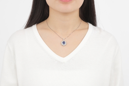 【ふるなび限定】【一点もの】サファイア（4.01ct）ダイヤモンドプラチナペンダント　R115　K06138-H　FN-Limited-SP