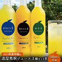 【ふるさと納税】 柑橘 ジュース 濃厚希釈 山口県産 3種セットB 500ml×6本 セット ギフト　【 ジュース 柑橘 ゆず 夏みかん 柚子 希釈用 サワー ソフトドリンク ドレッシング ギフト 】　お届け：2023年4月1日より順次出荷。