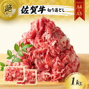 【ふるさと納税】佐賀牛 艶さし！【A4～A5】佐賀牛切り落とし 1kg(500gx2p） 肉 お肉 牛肉 和牛 牛 ※配送不可：離島　【鳥栖市】