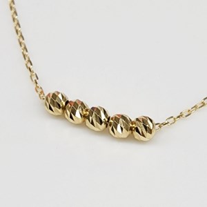 K18 イエローゴールド ムーブ ハニーカットボール 5粒 ネックレス BNC-0245