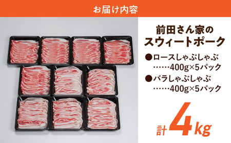 【2026年3月お届け】「前田さん家のスウィートポーク」ロース&バラしゃぶしゃぶ4kgセット_AC-8907-2603