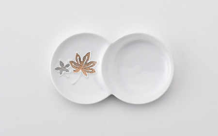 【波佐見焼】小分け豆皿 4枚セット 金彩銀彩 桜・紅葉・椿・梅 【重山陶器】[ZB29]