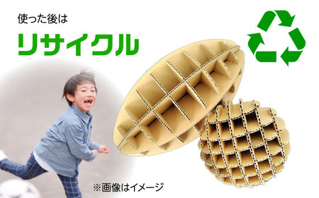 作って遊んで楽しい「だんＢＡＬＬ」＆「ラグだんＢＡＬＬ」 段ボール ダンボール ボール おもちゃ 知育玩具 エコ 組立 大阪府高槻市/大阪紙器工業株式会社[AOBP002]