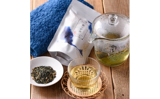 藍のお茶 ティーパック と 藍染め フェイスタオル の セット (お茶 30g・1.5g×20個×1袋、フェイスタオル×1枚) 詰め合わせ お茶 藍 ティーバッグ 茶 常温 飲み物 タオル【opby017】【尺間嶽酒店】