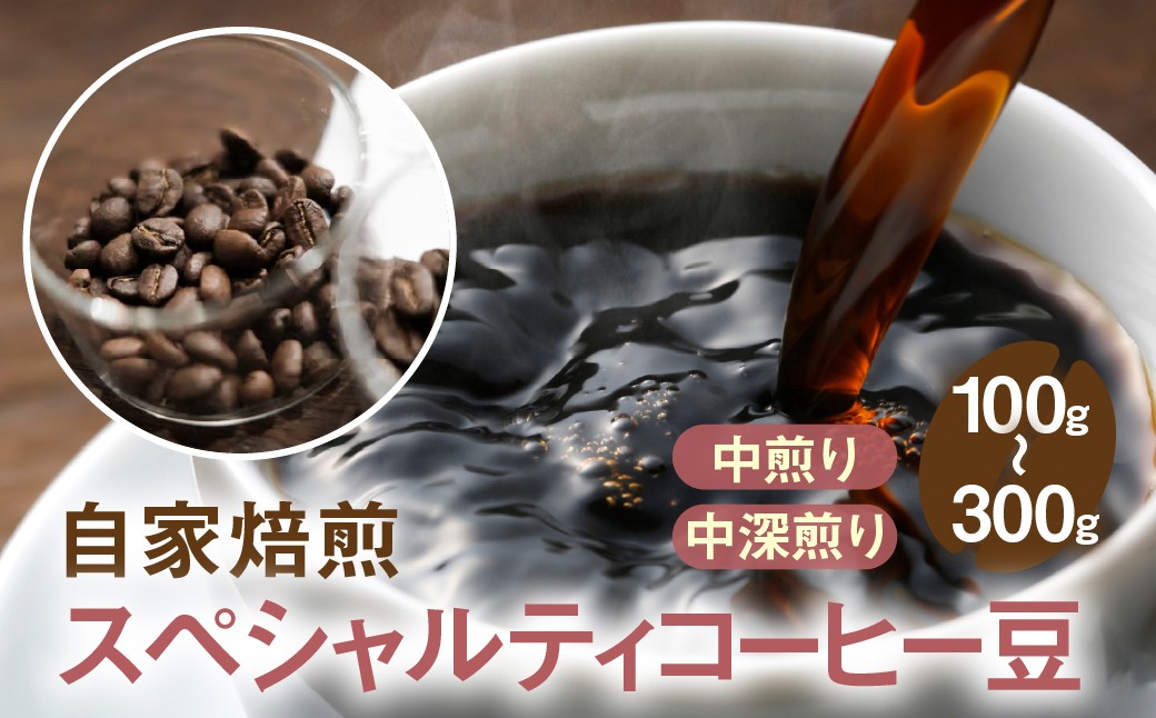 
                  自家焙煎コーヒー豆（中煎り　中深煎り） 選べる内容量　 100g 200g 300g 珈琲 飲料 ドリップバッグ コーヒードリップ
                