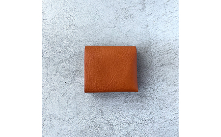本革 ノンステッチの二つ折りミニ財布 シボ入り栃木レザー ファッション小物 革小物 レザー小物 ウォレット コンパクト カード入れ 小銭入れ お札入れ  キャメル