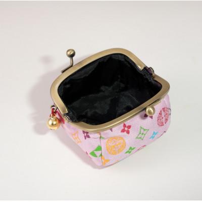 ふるさと納税 与謝野町 2.5寸ボストンがま口　モノグラム柄(ピンク色) |  | 01