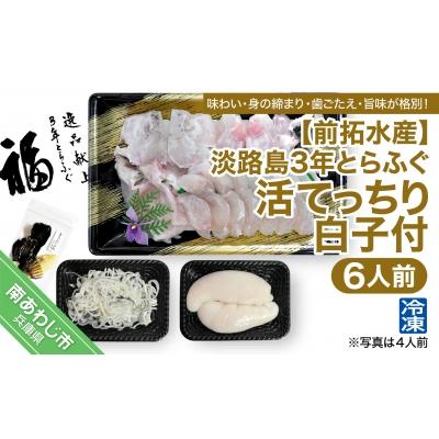ふるさと納税 南あわじ市 【冷凍】淡路島3年とらふぐ(活てっちり/白子付)6人前