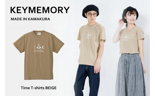 《0》【KEYMEMORY鎌倉】TIMEイラストTシャツBEIGE