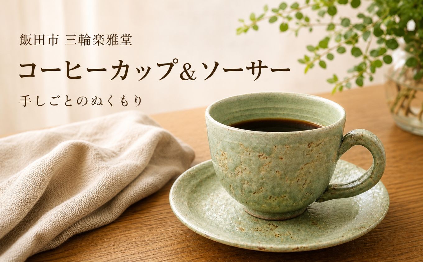 
                  コーヒーマグカップ 叩き付け ( ソーサー 付き )| 三輪楽雅堂 コーヒーカップ マグカップ ソーサー セット 叩き付け 食器 天竜峡焼 陶器 長野県 飯田市 信州 EC02
                