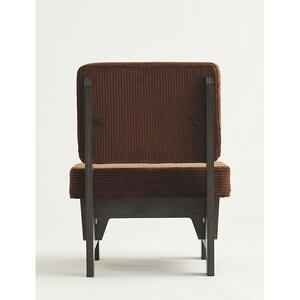 【コーデュロイこげ茶×フレームブラック】 高品質な一人掛け組み立てソファ