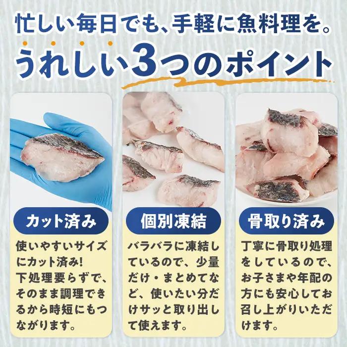 宮崎県産 骨取り 白身魚 ニベ 切身 (計1kg) カット済み 切り身 便利 小分け 冷凍 個別凍結 時短 国産【UZ-20】【請関水産】