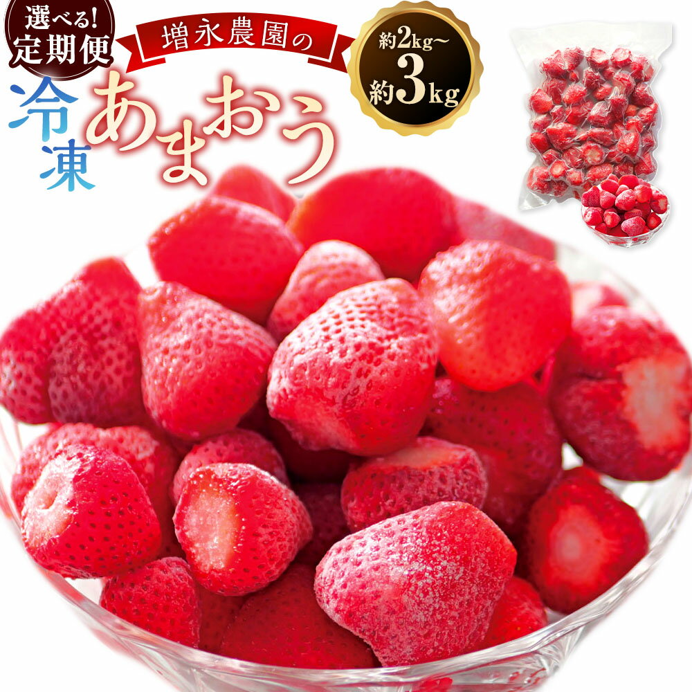 【ふるさと納税】増永農園の あまおう 冷凍 いちご 1回あたり1kg 〈選べる定期便〉 2回 (計約2kg) もしくは 3回 (計約3kg) 苺 イチゴ 果物 フルーツ 半解凍 スムージー ヨーグルト 旬 福岡県 大任町 送料無料