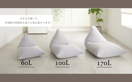 【アッシュグレー】ハナロロ ビーズクッション ポトラ 60リットル ニットカバーセット 北欧 ニットカバーセット Nordic 日本製 おしゃれ おうち時間 ソファ 大きい 腰痛 背もたれ クッション