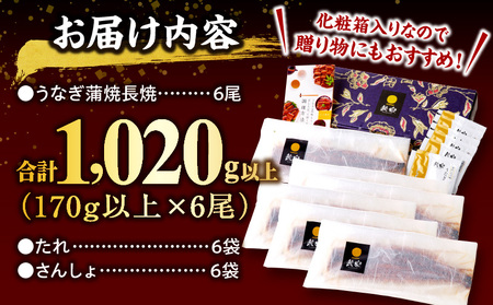 うなぎ 鰻 うなぎ蒲焼 ウナギ蒲焼用たれ 蒲焼 たれ 国産 うなぎ蒲焼6尾（計1,020ｇ以上）国産うなぎ