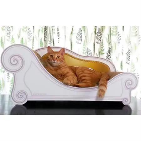 猫のおしゃれ爪とぎソファー「カリカリーナ Basic」ゴールドイエロー　グラングランサイズ【1512350】