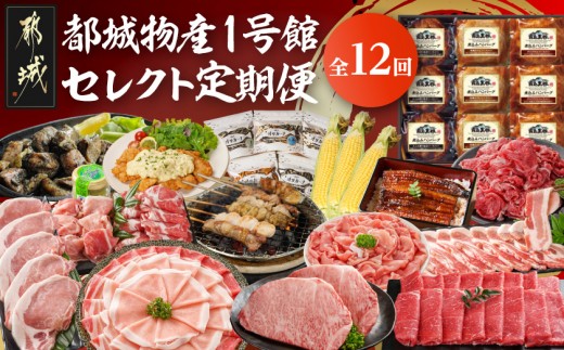 
                  【☆セレクト定期便☆】都城物産1号館☆定期便(12ヶ月)≪2027年お届け≫〔S-001-T12-2027〕_(都城市) 宮崎県 ブランド豚 しゃぶしゃぶ 魚 ナッツ 宮崎牛 黒毛和牛 ステーキ 切り落とし すき焼き チキン南蛮 スイートコーン 味来コーン うなぎ 蒲焼 焼鳥 炭火焼 煮込みハンバーグ 定期便 12回 1年
                