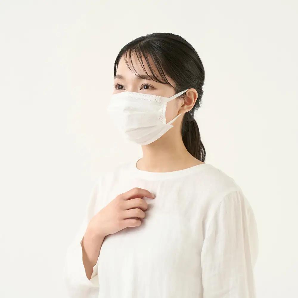 【30枚入×6箱】ナノエアー ひんやり冷感プリーツマスク ふつうサイズ ３０枚入 KMW-PN30 ホワイト