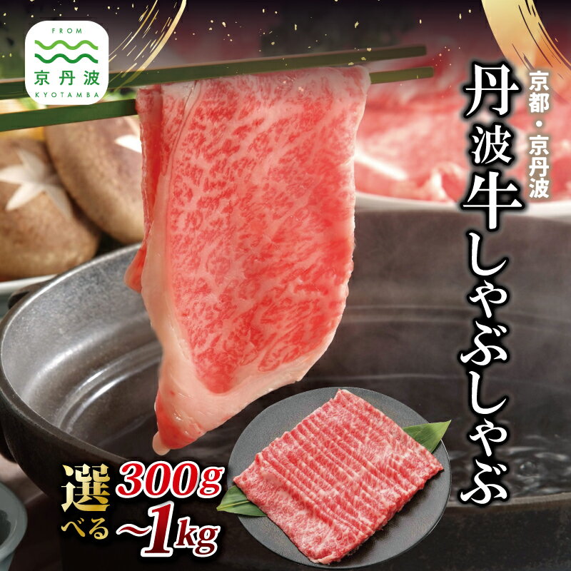 【ふるさと納税】丹波牛 しゃぶしゃぶ用 選べる 数量 300g 500g 1kg 黒毛和牛 和牛 しゃぶしゃぶ 鍋 国産 京都 丹波 京丹波 赤身 スライス 黒豆ポン酢付き ぽん酢 いづつ屋