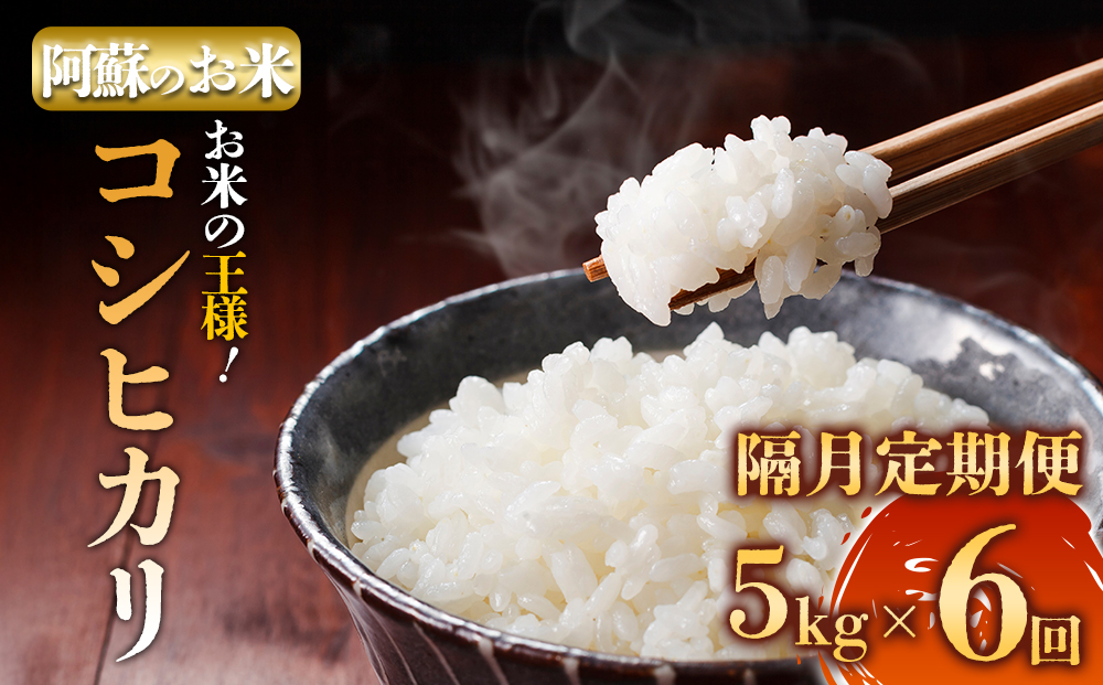 【選べる回数】【隔月定期便全6回】 令和7年産コシヒカリ 5kg プロ厳選の産地直送米 R7年産 阿蘇の美味しいお米を2ヶ月に一回お届け！精米 白米 人気 美味しい 甘み 香り ツヤ おすすめ ごはん 熊本県 阿蘇市