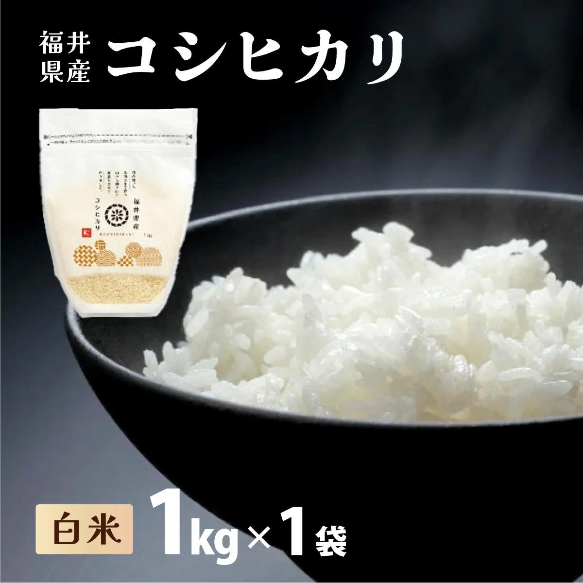 福井県産 コシヒカリ 精米 1kg  ＜令和7年産 / 数量限定 ＞【米 コメ お米 精米 白米 無洗米 玄米 ご飯 飯 こしひかり ブランド米 国産】[095-a001_R7]【敦賀市ふるさと納税】