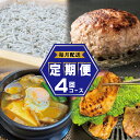 【ふるさと納税】店主セレクト 食べ比べ 定期便 全4回 ハンバーグ / しらす / スンドゥブチゲ / サムギョプサル 毎月配送 釜揚げシラス 家庭用 スンドゥブ 大阪府 泉佐野市 冷凍 お取り寄せ お取り寄せグルメ 送料無料 肉の泉佐野