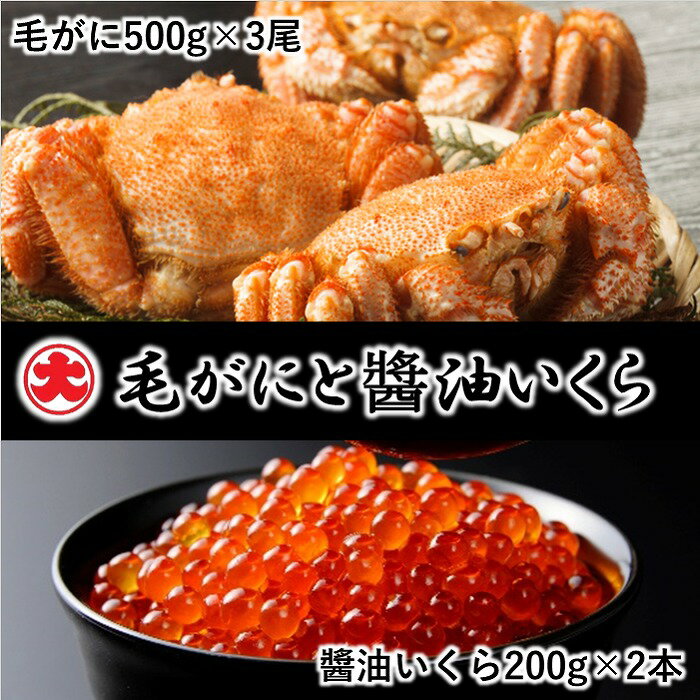 【ふるさと納税】 [北海道根室産] 毛がにと醤油いくら北海道産 イクラ 醤油 醤油漬け 魚卵 鮭卵 毛ガニ 毛蟹 けがに ケガニ かに カニ 蟹 お取り寄せ グルメ 海鮮 ボイル 茹で蟹 茹でがに 茹でガニ 北海道 根室市 ふるさと納税 D-01052