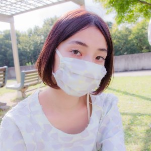 洗えるマスク　TSUKIグレー  【ＰＯＬＳ】 播州織(07-9)