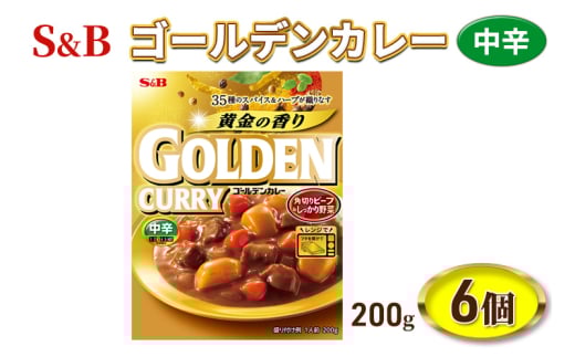 エスビー食品 S＆B ゴールデンカレーレトルト 中辛 1セット（6個）[№5312-0835]