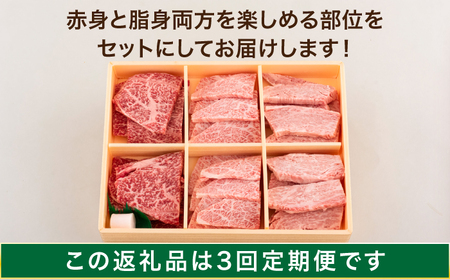 【3回定期便】長崎和牛 3種焼肉セット 600g【株式会社田中精肉店】[OCA054]