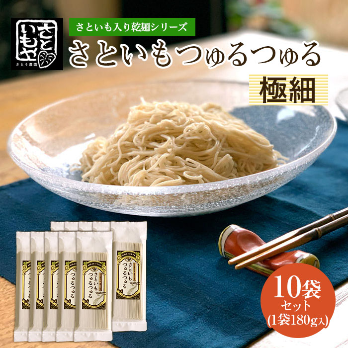 さといも入り乾麺シリーズ さといもつゅるつゅる[極細] 180g×10袋セット  FZ23-933