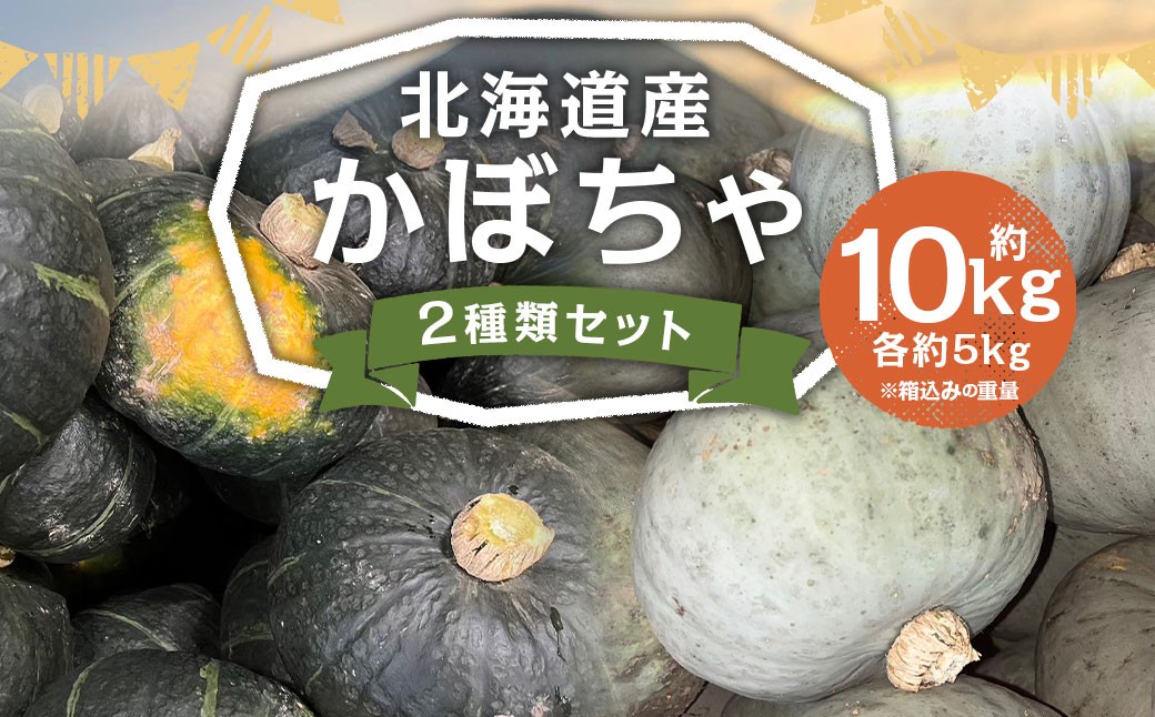 
                  北海道産 かぼちゃ （ブラックのジョー） 約5kg ・ 北海道産かぼちゃ （雪化粧） 約5kgセット 山田農場 南瓜 カボチャ 冬至用かぼちゃ 野菜 やさい 北海道 京極町 常温 【2026年10月上旬-11月上旬迄発送予定】
                