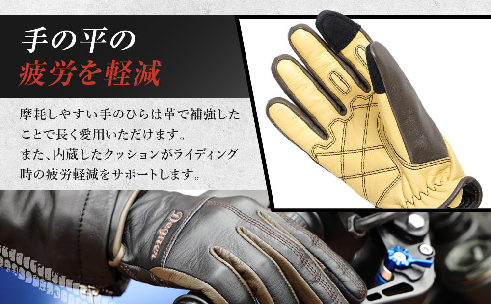 レディース レザーグローブ ベージュ S｜京都 デグナー バイクギア 人気ブランド 手袋 [FRTG-70] ［ バイク用 レザーグローブ 女性用 オールシーズン 本革 牛革 スマホ対応 耐久性 手袋