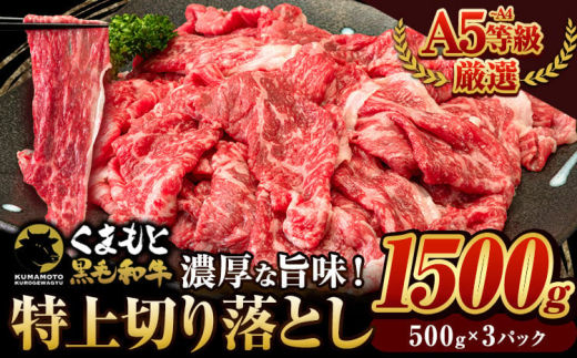 くまもと黒毛和牛 ウデ・モモ 赤身切り落とし 1500g (500g×3) 牛肉 冷凍 《30日以内に出荷予定(土日祝除く)》冷凍庫 個別 取分け 小分け 個包装 モモ スライス 肉 お肉 しゃぶしゃぶ すき焼きA5 A4 st-p