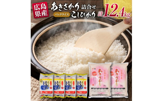 広島県産あきさかり（5kg×2袋）パックご飯（200g×3食×4パック）詰合せセット