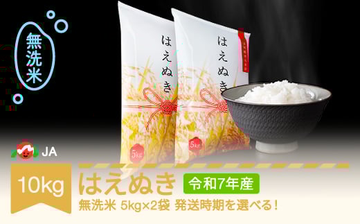 【先行予約】新米 米 10kg 5kg×2 はえぬき 無洗米 令和7年産 2026年1月上旬 ja-hamxa10-1a