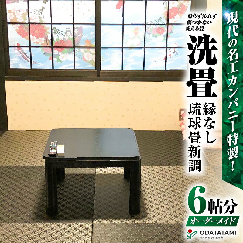 【ふるさと納税】 現代の名工カンパニー特製 ペット 介護向けペット 介護用 滑らず汚れず 傷のつかない 洗える畳 洗畳 縁無 琉球畳 新調 6帖サイズ 畳半帖サイズ 12枚 6帖分 畳 たたみ 介護 洗える 正方形 小田畳商会 鹿児島 鹿児島市 おすすめ ランキング プレゼント ギフト