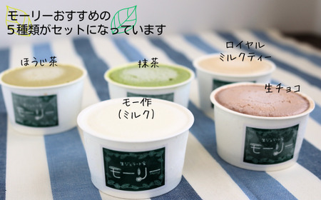 【生ジェラート家　モーリー】素材にこだわったジェラート５種類　各２個