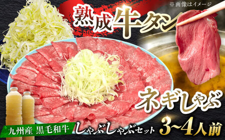 九州産 黒毛和牛 牛タンしゃぶしゃぶセット 500g 牛たん[FCJ071]