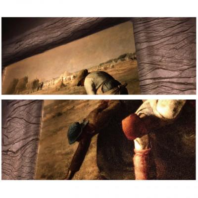 ふるさと納税 あわら市 越前和紙を使った額縁「和紙ック」と絵画作品　ミレー「落穂拾い」LED照明付き |  | 01
