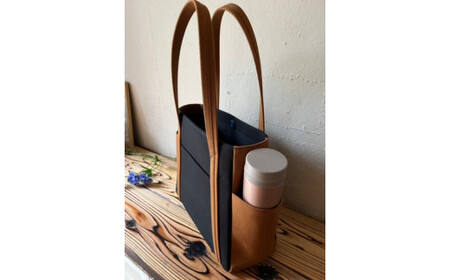 【2026年6月上旬発送開始】【 AKIRA オリジナル】【マツコの知らない世界 で紹介されました！】中型レディストートバッグ ダブルポケット 黒帆布×ダークブラウン帆布 多収納 6ポケット 軽量 軽