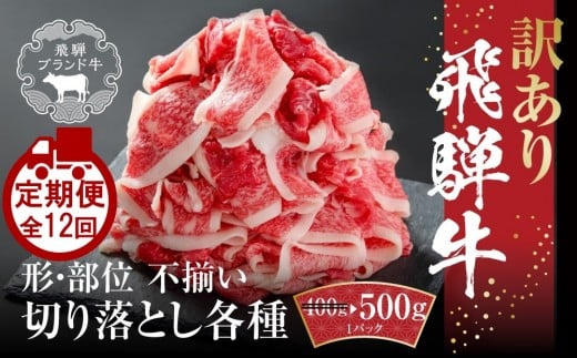 
                  【定期便】全12回 飛騨牛 切り落とし | 訳あり 肉 お肉 切り落とし 薄切り すき焼き すきやき 黒毛和牛 和牛 牛肉  飛騨高山ミート MZ112
                