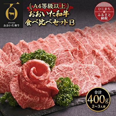 【ふるさと納税】おおいた和牛食べ比べセット(上カルビ&上ロース)合計400g/合計600g【配送不可地域：離島】【G1089358】