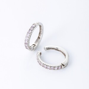 Deliciae K18WG イヤリング 痛くないフィットリング 天然ピンクダイヤモンド 0.4ct DPE-10-WG-0048